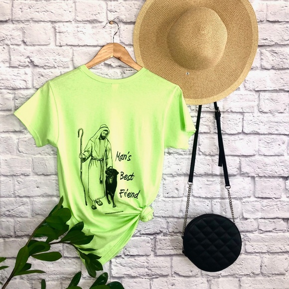 Man's Best Friend T-Shirt, Religious Shirt, Faith Clothing, Trendy Shirt - Green - Picture 1 of 3